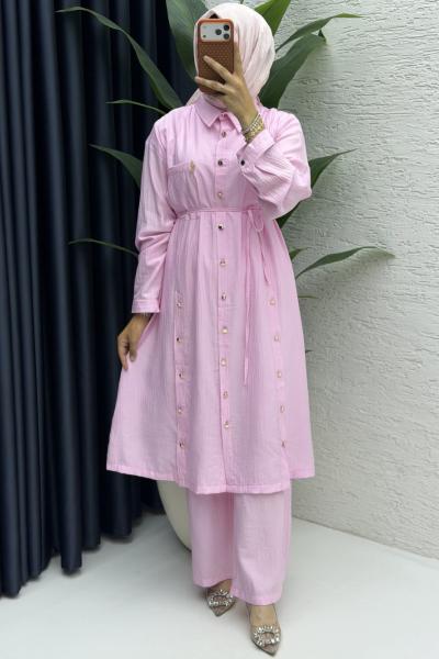 Erçil Elbise Tesettür Giyim  Pembe