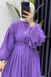 Feride Elbise Tesettür Giyim Mor