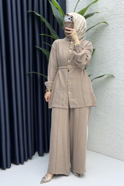 Firuze Pantolon Takım  Latte