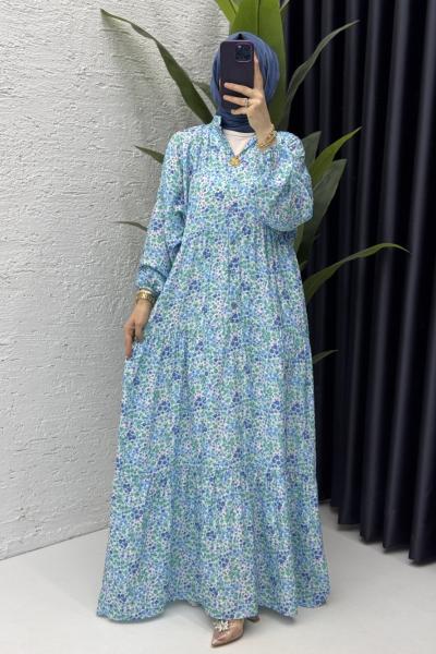 Gelincik Elbise Tesettür Giyim Mavi