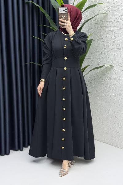 Gülru Elbise Tesettür Giyim  Siyah