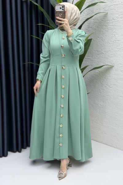 Gülru Elbise Tesettür Giyim  Çağla Yeşil