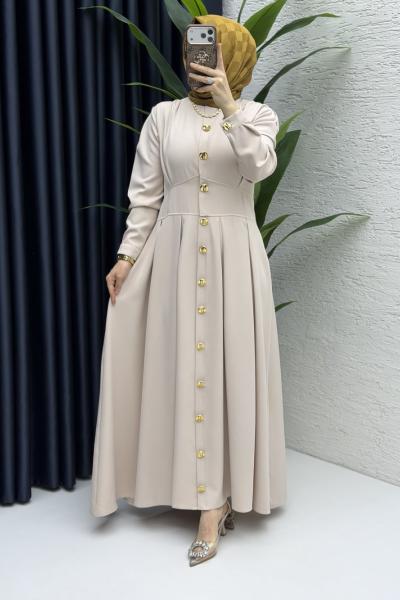 Gülru Elbise Tesettür Giyim  Taş Rengi