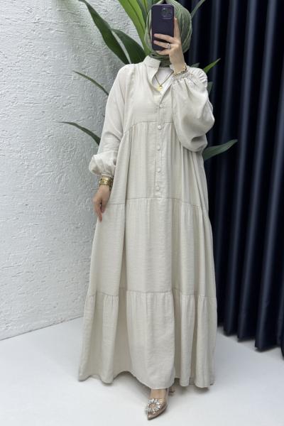 Hale Elbise Tesettür Giyim Taş Rengi