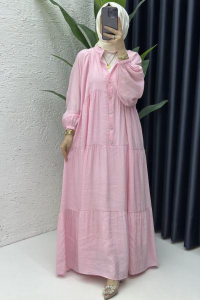Hale Elbise Tesettür Giyim Pembe