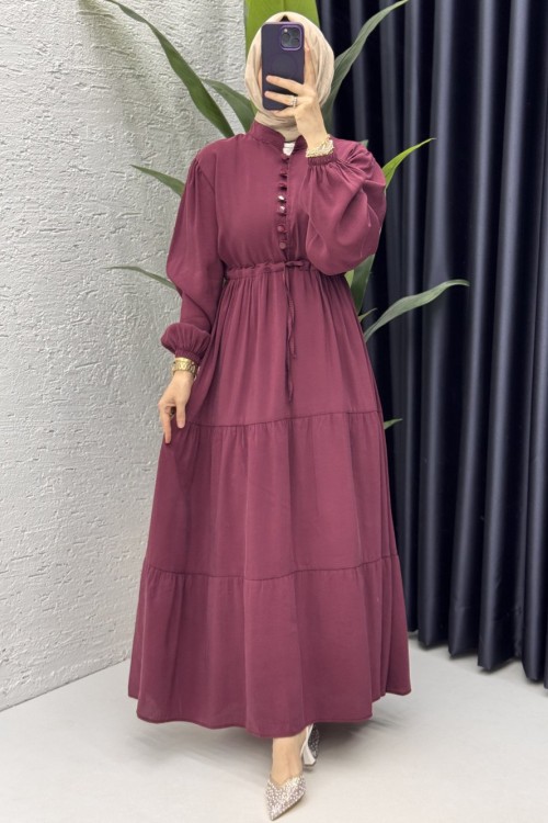 Handan Elbise Tesettür Giyim Vişne