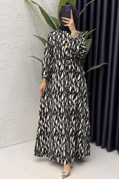 Hanne Elbise Tesettür Giyim Siyah