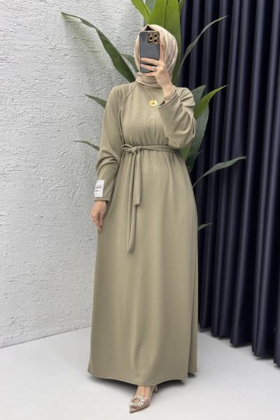 Hüsna Elbise Tesettür Giyim  Nefti Yeşili