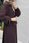 İlve Etekli Takım Tesettür Giyim  kızıl kahve