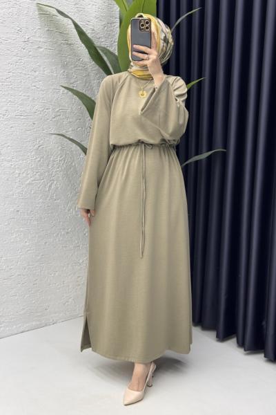 İpek Elbise Tesettür Giyim  Yeşil