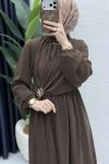 Jülide Elbise Tesettür Giyim  Kahve