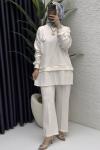Lâl Takım Tesettür Giyim  Ekru