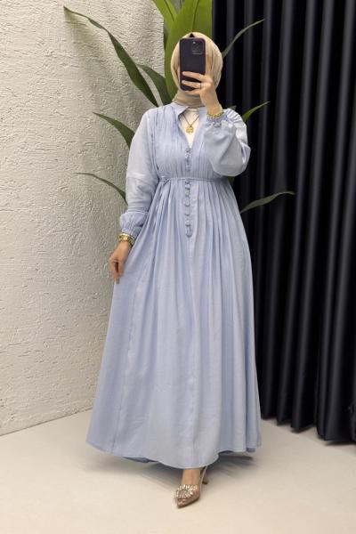 Lara Elbise Tesettür Giyim Bebe Mavisi