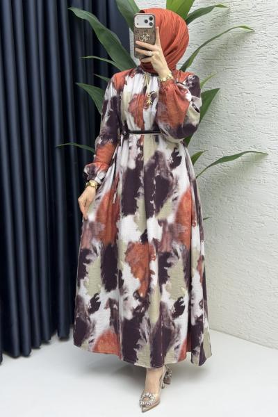 Lerzan Elbise Tesettür Giyim Kiremit