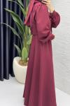 Leyza Elbise Tesettür Giyim  Bordo