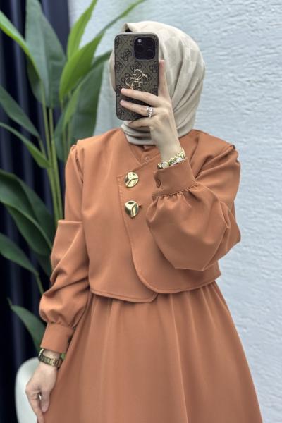 Leyza Elbise Tesettür Giyim  Kiremit