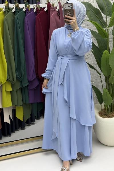 Mahinur Takım Tesettür Giyim  Bebe Mavisi