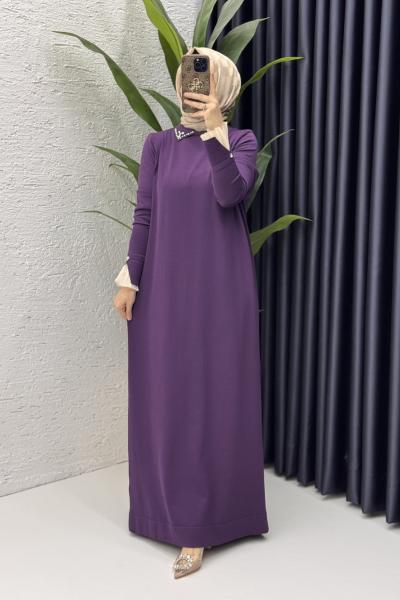 Matmazel Elbise Tesettür Giyim  Mor
