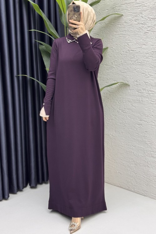 Matmazel Elbise Tesettür Giyim  Mürdüm