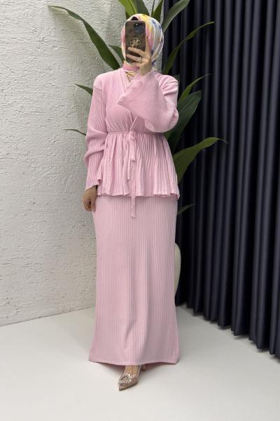 Mehru Elbise Tesettür Giyim  Pembe