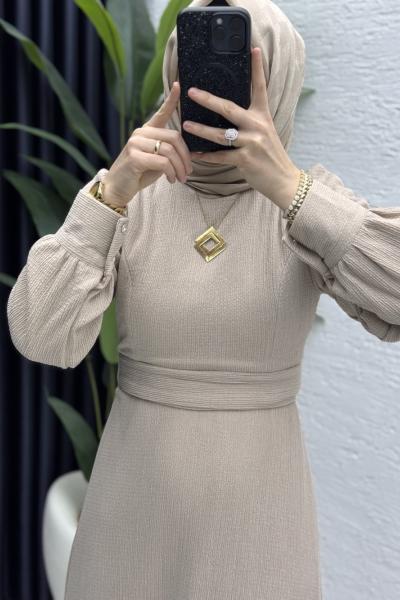 Miray Elbise Tesettür Giyim  Taş Rengi