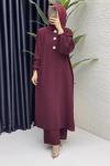 Nazenin Takım Tesettür Giyim  Bordo
