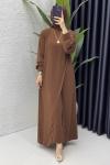 Neslişah Pantalonlu Takım Tesettür Giyim  Kahverengi