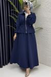 Nilay Etekli Takım Tesettür Giyim  Lacivert