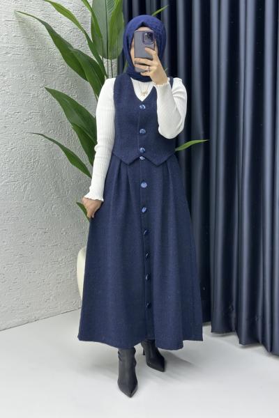 Nur Takım Ekose Lacivert