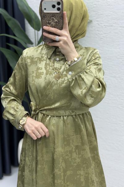 Şahika Elbise Tesettür Giyim  Yeşil