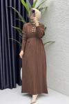 Seher Elbise Tesettür Giyim Kahverengi