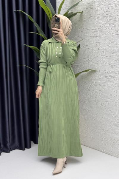 Seher Elbise Tesettür Giyim  Çağla Yeşil