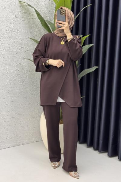 Sema Takım Tesettür Giyim  Kahverengi