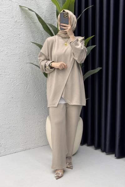 Sema Takım Tesettür Giyim  Taş Rengi