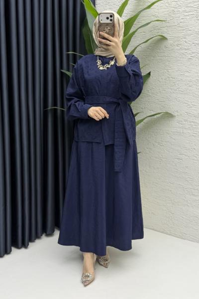 Seniha Etekli Takım Lacivert