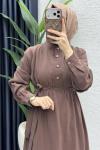 Şura Elbise Tesettür Giyim  Sütlü Kahve