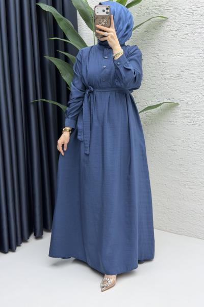 Şura Elbise Tesettür Giyim  İndigo