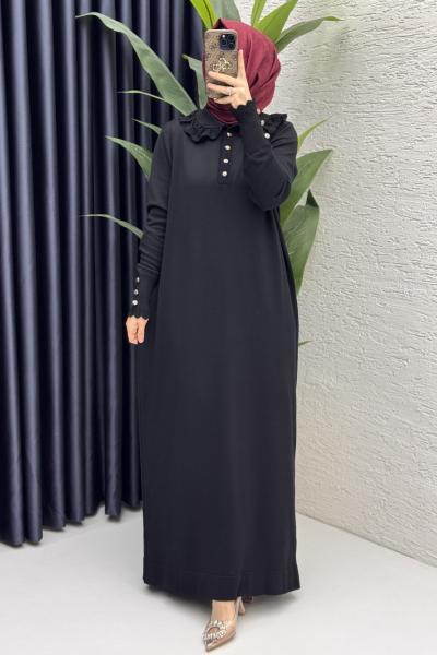 Yasmin Elbise Tesettür Giyim  Siyah