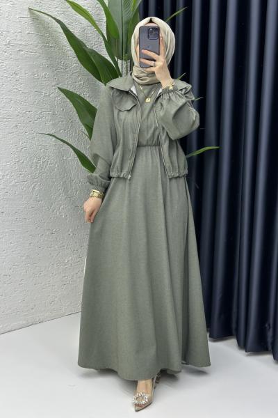 Yıldız Elbise Haki