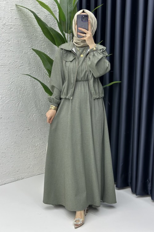 Yıldız Elbise Haki
