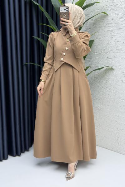 Zahidar Elbise Tesettür Giyim  Karamel