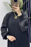 Zerine Elbise Tesettür Giyim  Siyah