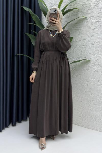 Zişan Elbise Tesettür Giyim  Kahve