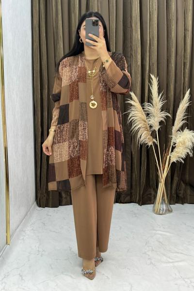 3297 Halime 3 Lü Takım Hardal