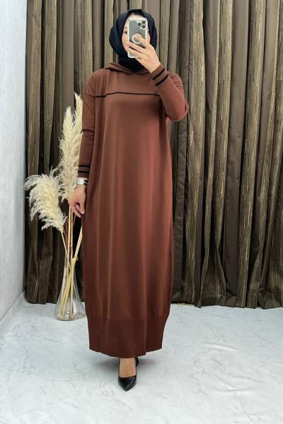 3308  Viyola Elbise Kahve