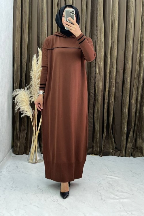 3308  Viyola Elbise Kahve