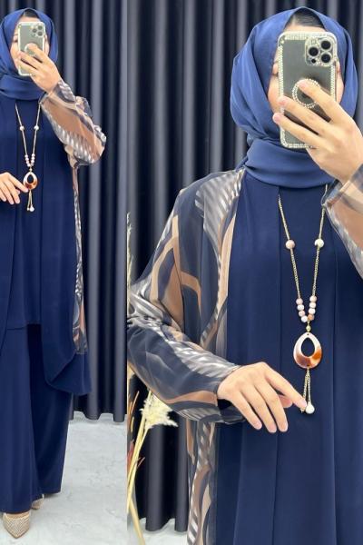 3328 Vuslat 3 Lü Takım Lacivert