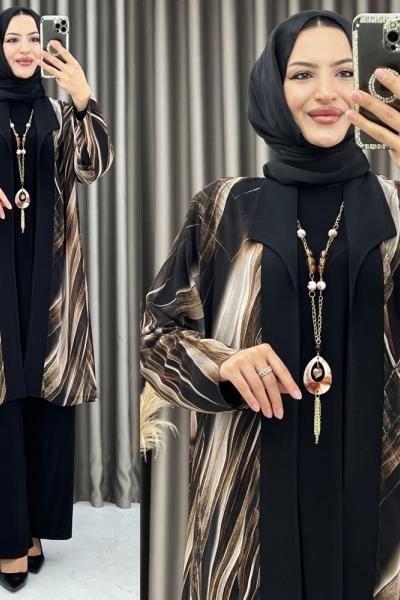 3376 Nazlı 3 lü Takım Siyah