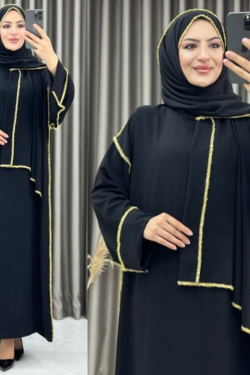 3385 Rabia Elbise siyah