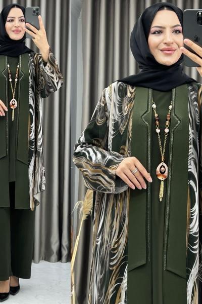 3394  Nergiz 3 lü takım Haki